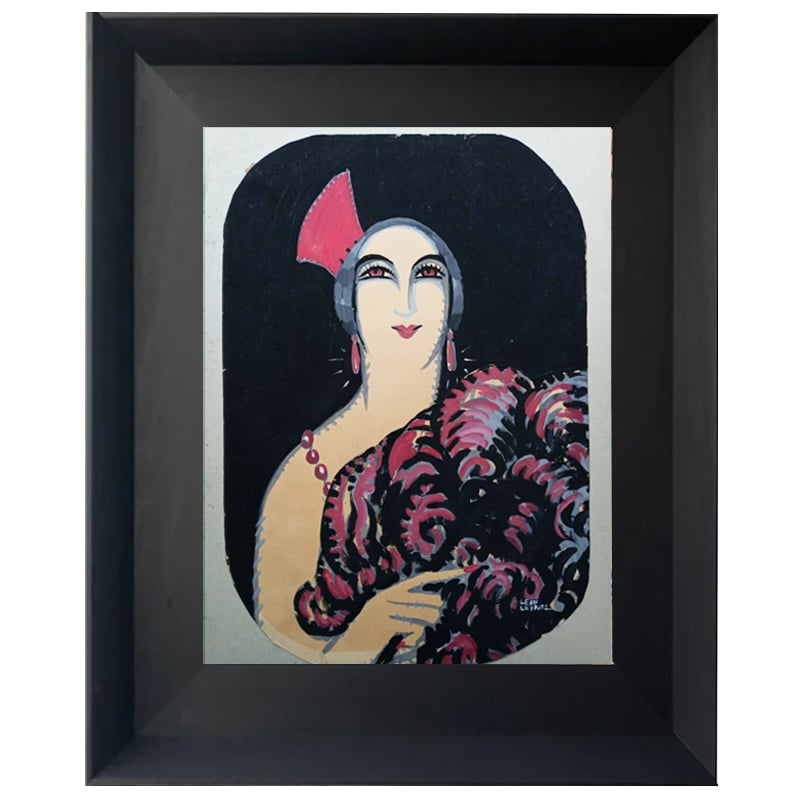 Image of 1941, French Gouache 'Le Boléro à l' Opėra Garnier', Léon Leyritz (1888-1976)