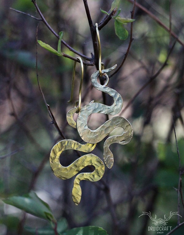Image of Brass Snake Earrings II