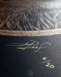 Image 2 of BUBOS<br/>Metallic Bronze Variant<br/> <small>Limited Edition Screen Print</small>