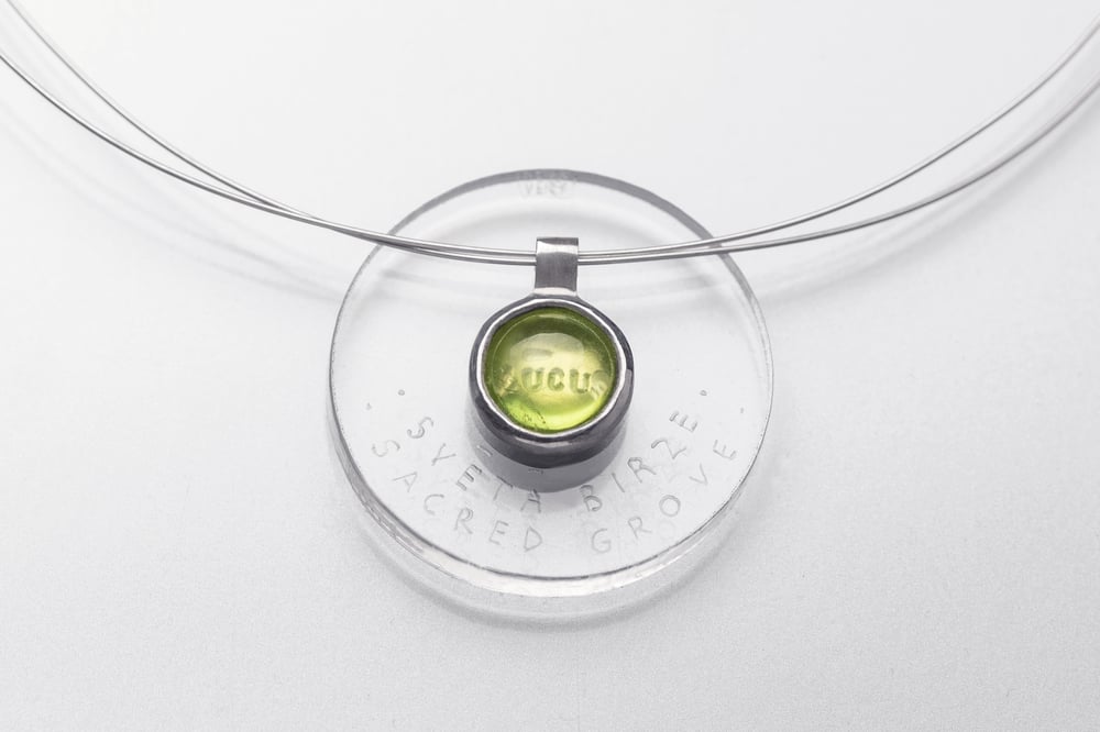 Image of "Sacred grove" silver pendant with chrysolite · LUCUS ·