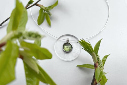 Image of "Sacred grove" silver pendant with chrysolite · LUCUS ·