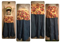 Image 1 of Floral hippie boho jean skirt