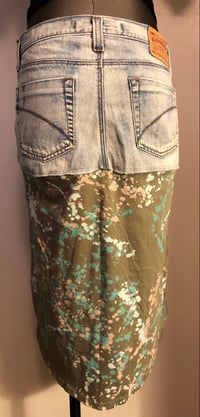 Image 3 of Paint splatter denim boho t-shirt skirt