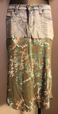 Image 4 of Paint splatter denim boho t-shirt skirt