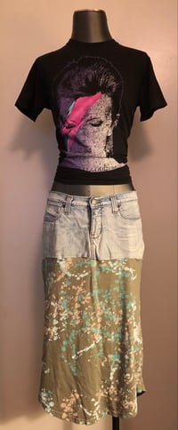 Image 2 of Paint splatter denim boho t-shirt skirt