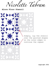 Image 3 of Large Alora Floor Stencil - Moroccan Stencil/DIY project/Repeating design