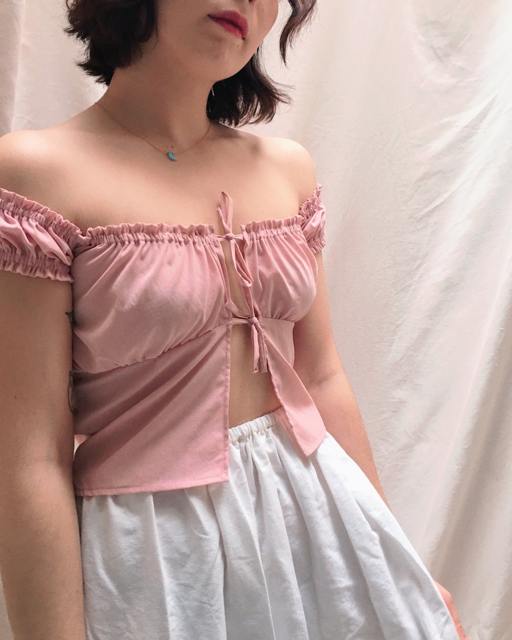 Image of Milkmaid Top - Pink
