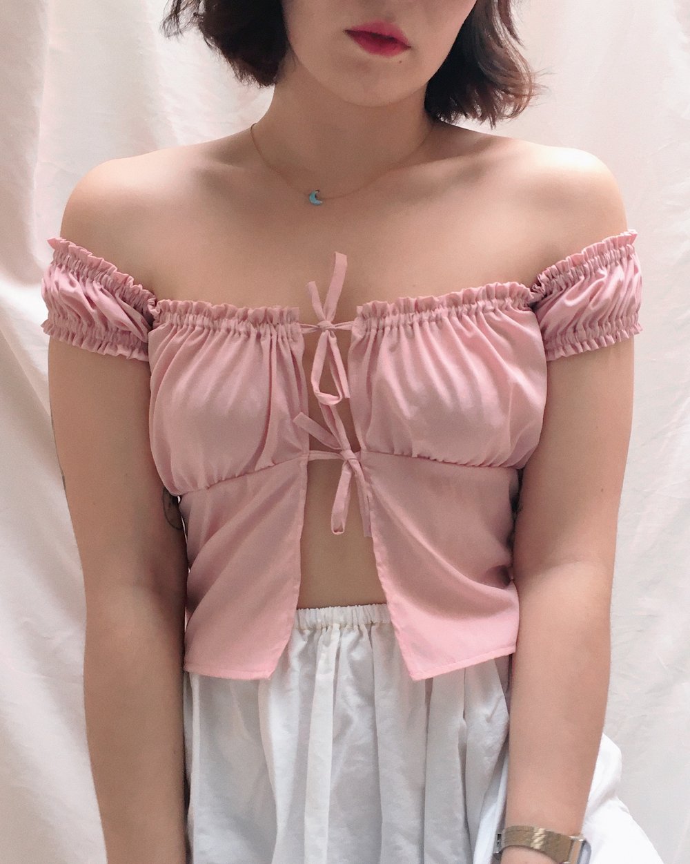 Image of Milkmaid Top - Pink