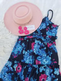 Tropical Flower Dress (blue/pink) 