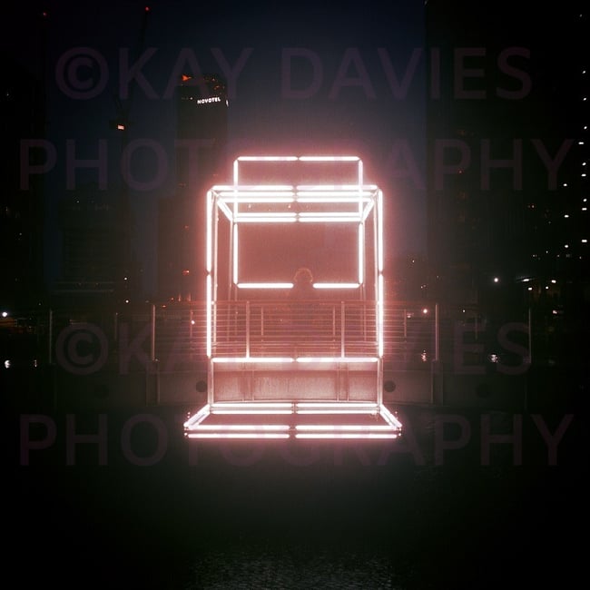 Neon Cube 10" metallic print