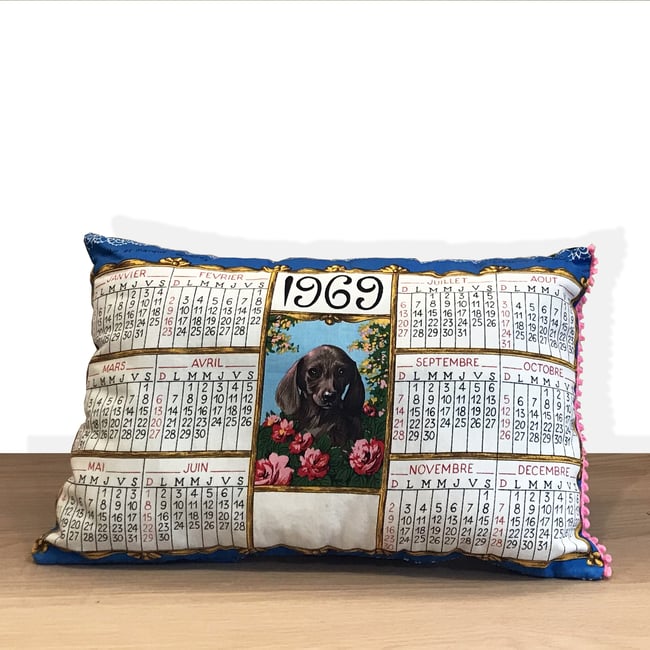Coussin calendrier 1969