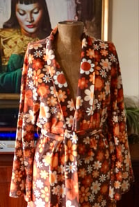 Image 1 of Velvet dreams Plush velvet  robe in Sunny side up brown 