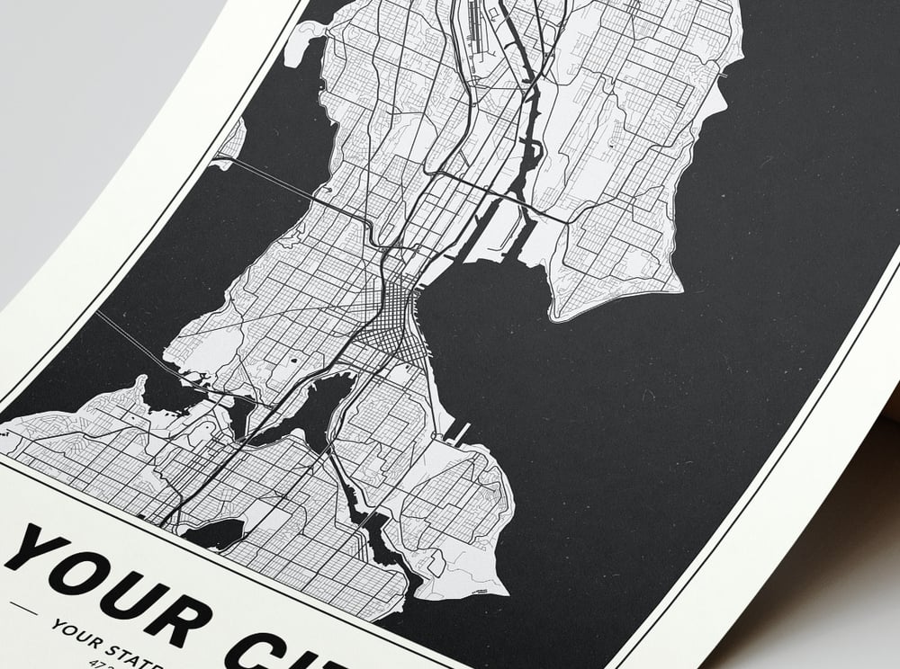Affiche esthétique de carte de ville personnalisée