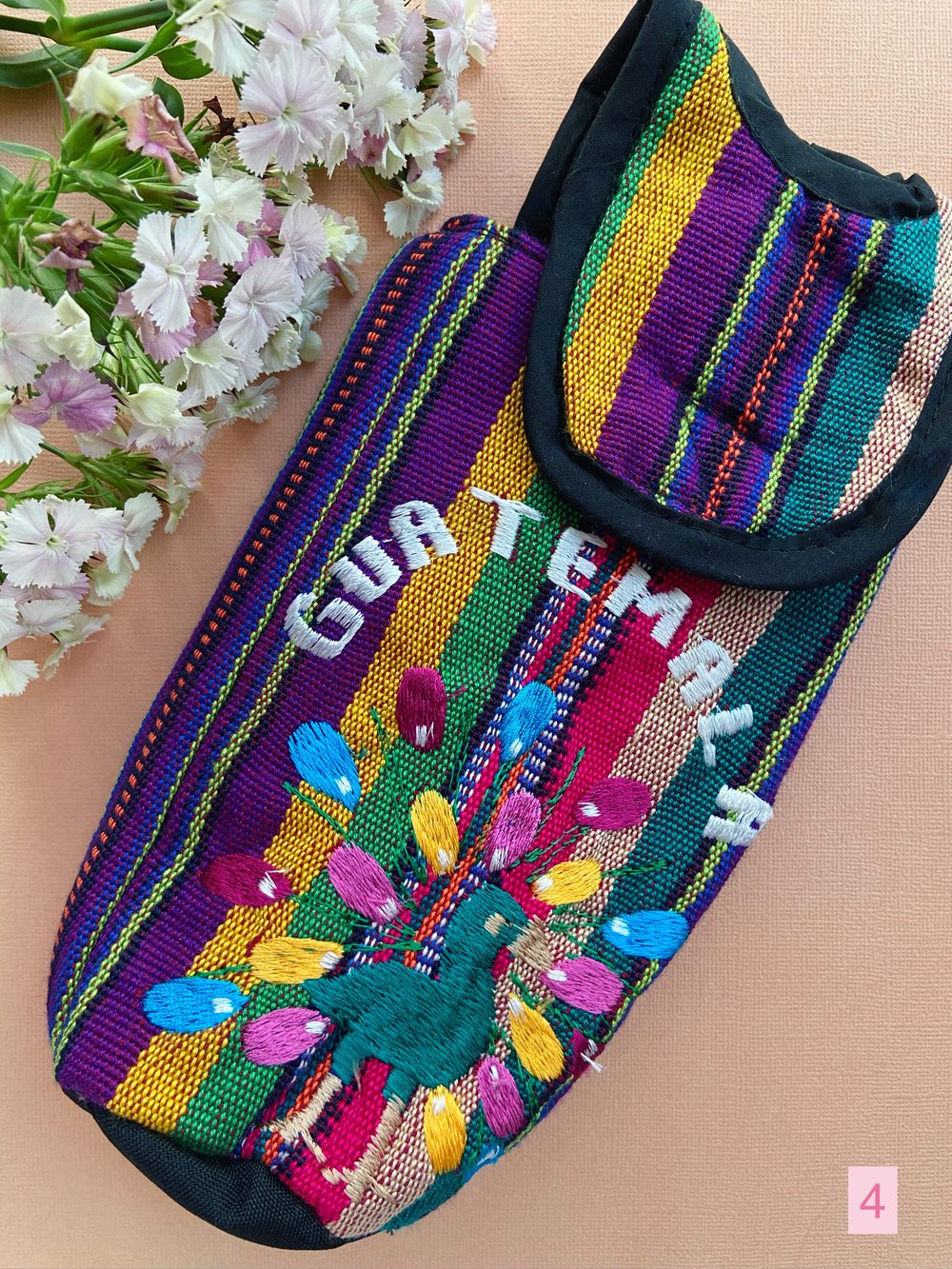 Embroidered Water Bottle Carrier