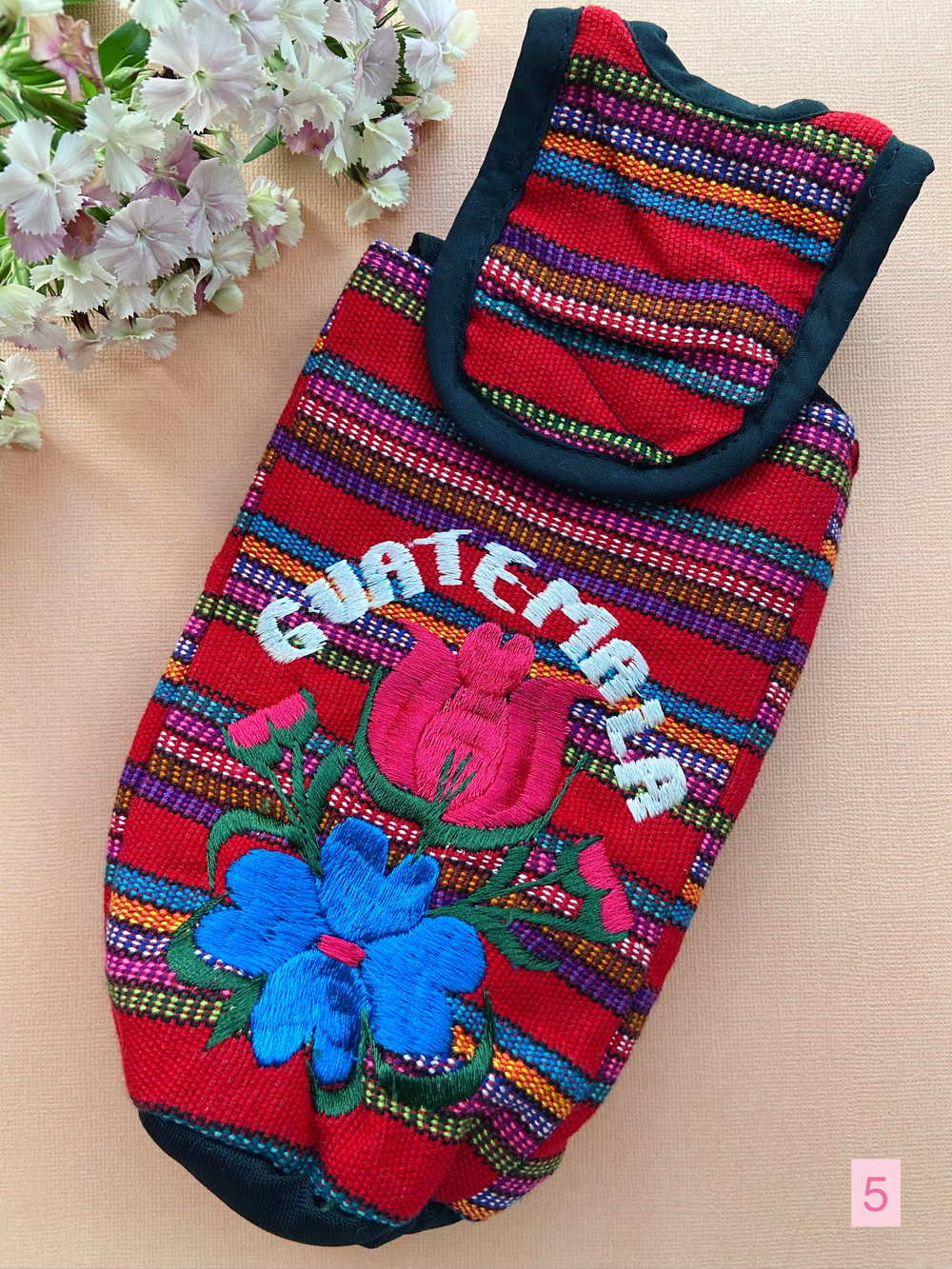 Embroidered Water Bottle Carrier