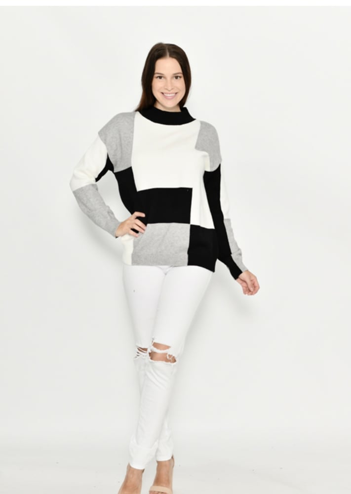 Image of Paige Geometric Black/ White jumper