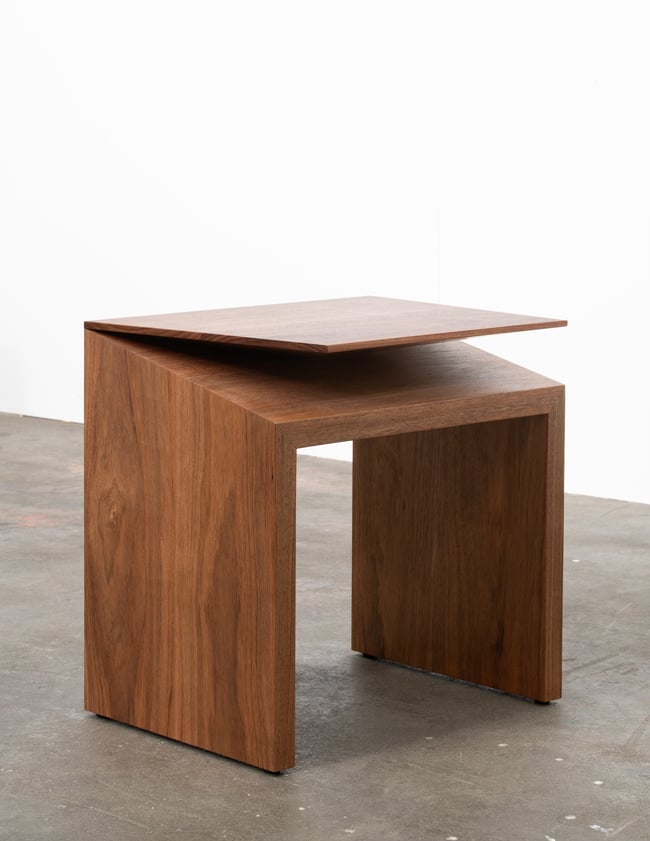 CLIPPED WING 450MM STOOL/SIDE TABLE IN TASMANIAN BLACKWOOD