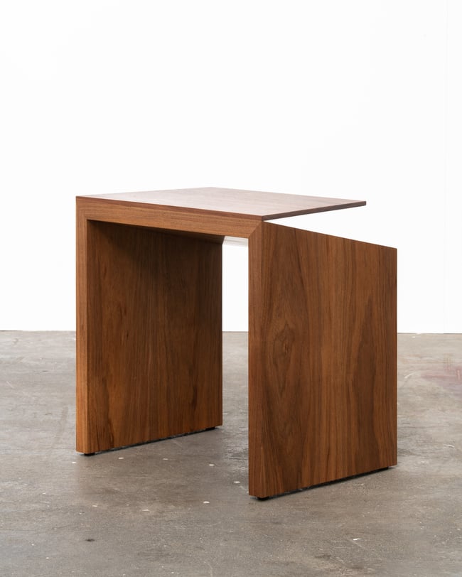CLIPPED WING 450MM STOOL/SIDE TABLE IN TASMANIAN BLACKWOOD