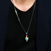 Image 5 of Rainbow Lightning Bolt Silver Pendant & Chain