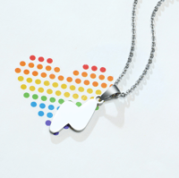 Image 4 of Rainbow Lightning Bolt Silver Pendant & Chain