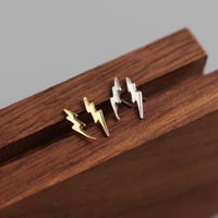 Image 2 of Lightning Jagged Bolt Earrings (Silver or Gold)