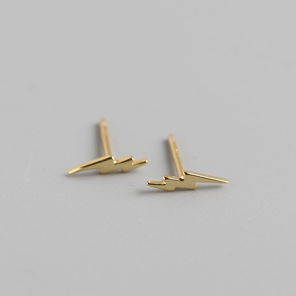 Lightning Jagged Bolt Earrings (Silver or Gold)