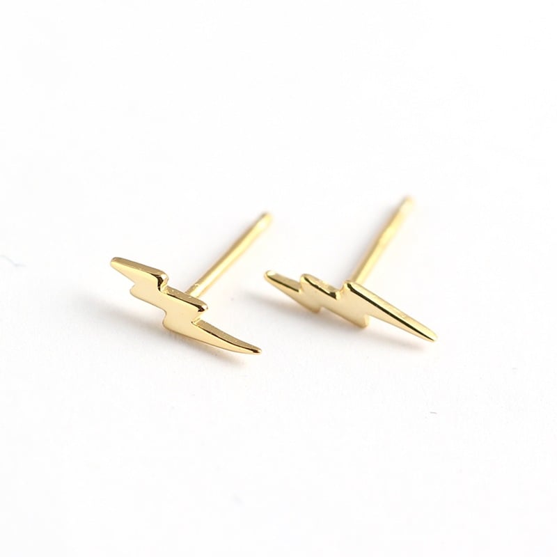 Lightning Jagged Bolt Earrings (Silver or Gold)