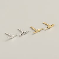 Image 1 of Lightning Jagged Bolt Earrings (Silver or Gold)