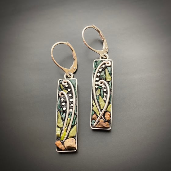 Image of Lily of the Valley Micro Mosaic Earrings