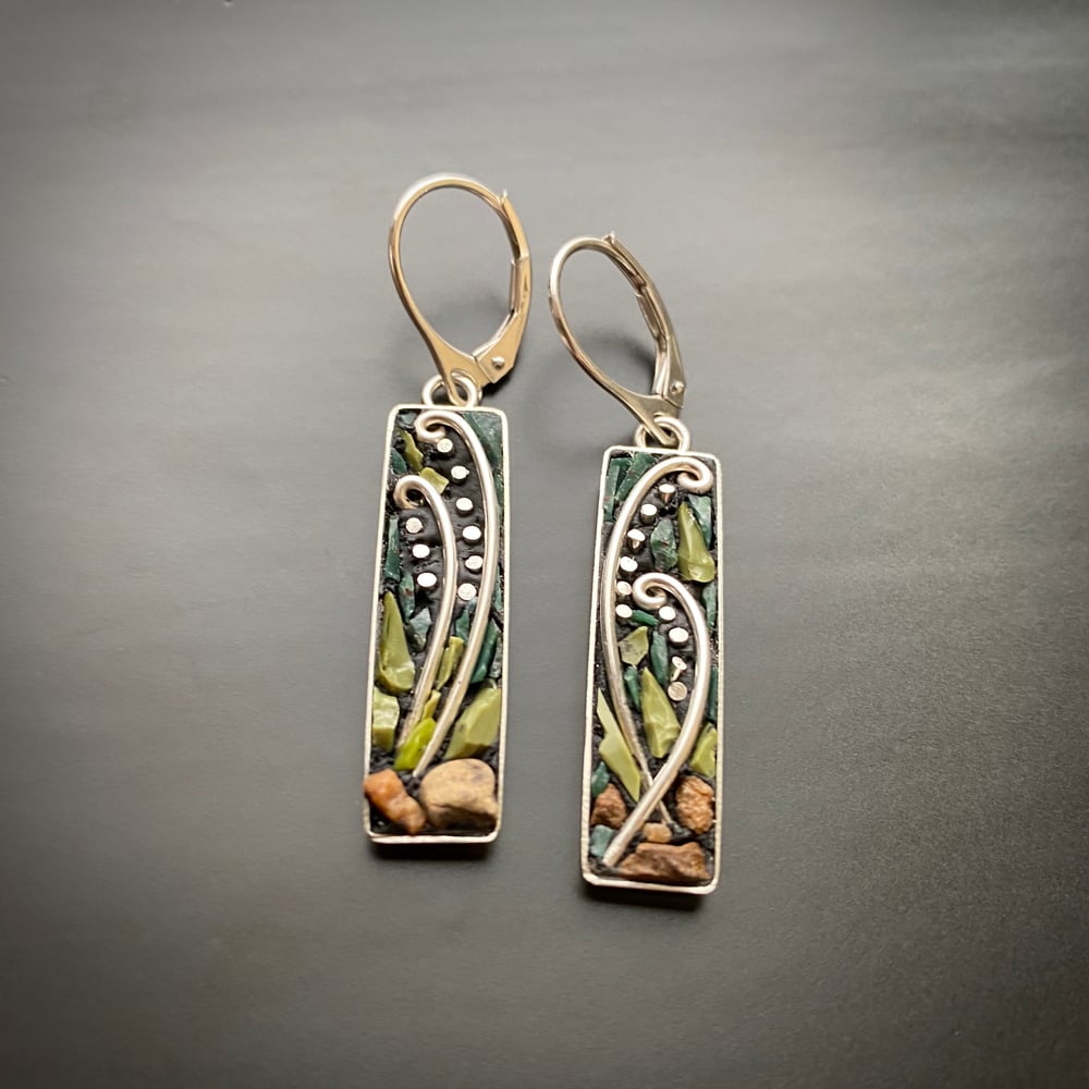 Image of Lily of the Valley Micro Mosaic Earrings