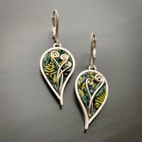 Image 1 of Fiddlehead Leaf Earrings 