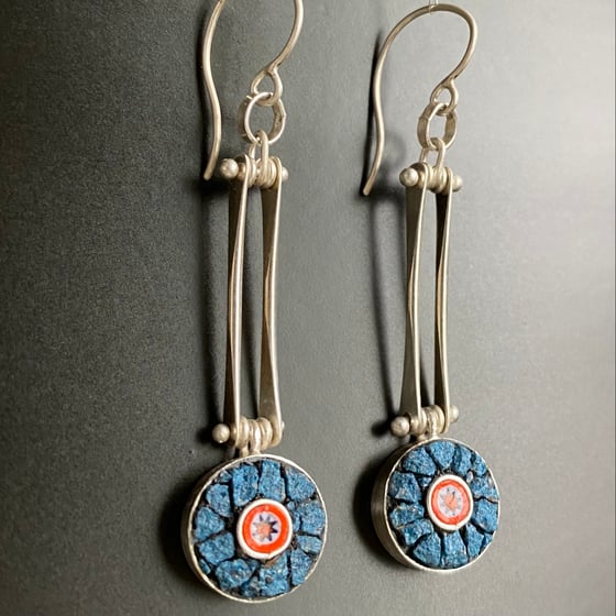 Image of Blue Bright Spot Earrings 