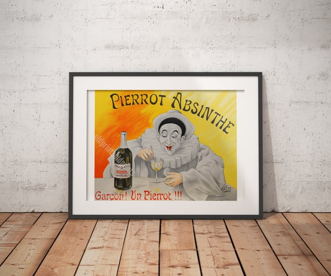 Pierrot Absinthe | Lucien Metivet | 1911 | Vintage Ads | Wall Print | Vintage Poster