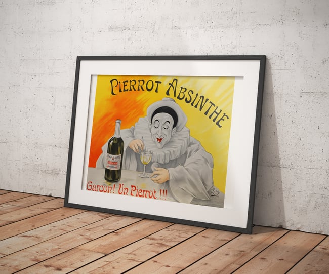 Pierrot Absinthe | Lucien Metivet | 1911 | Vintage Ads | Wall Print | Vintage Poster