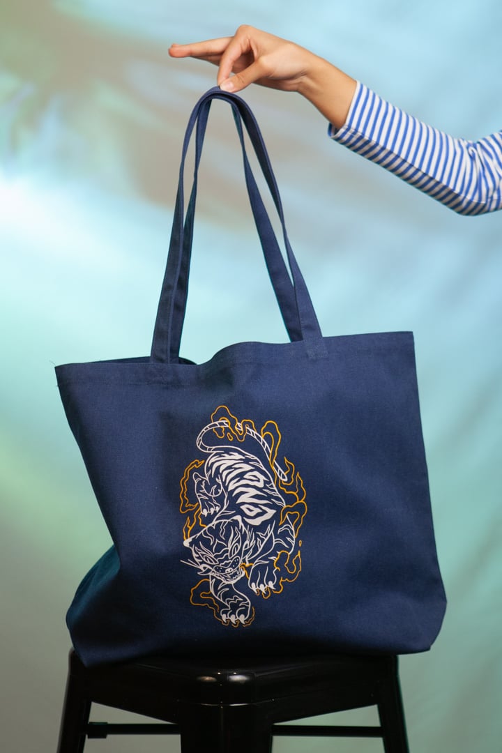 Image of Navy Long Live Tiger Tote