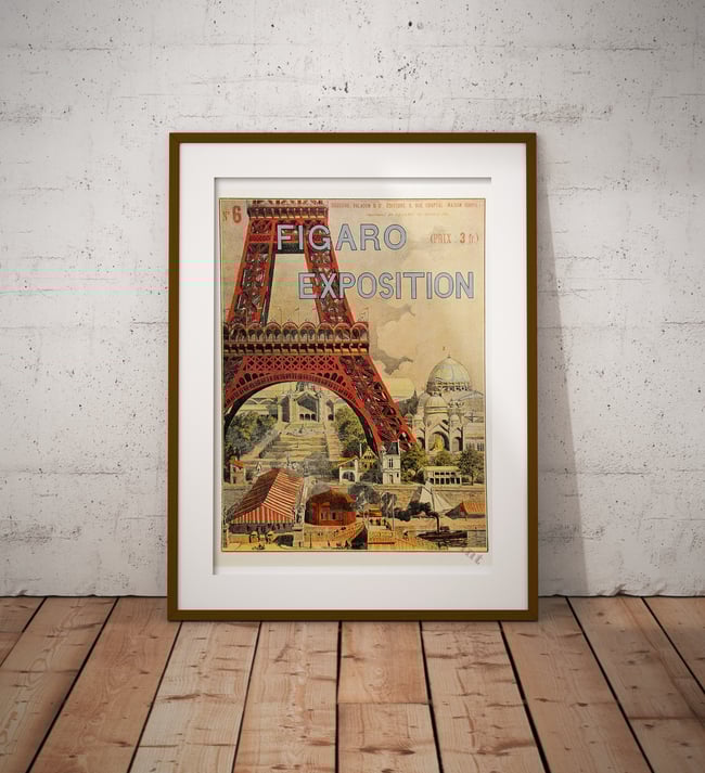Figaro Exposition | Grassel | 1889 | Wall Art Print | Vintage Travel Poster