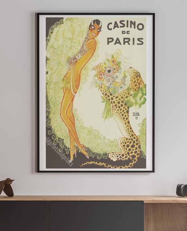 Josephine Baker - Casino de Paris | Zig | 1930 | Vintage Ads | Wall Art Print | Vintage Poster