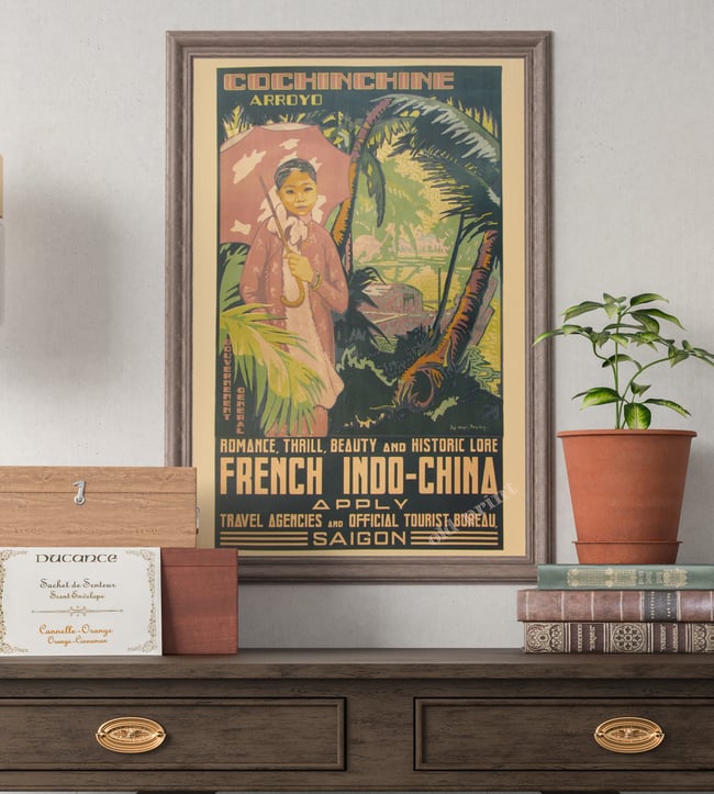 Cochinchine Arroyo | Joseph-Henri Ponchin | 1931 | Wall Print | Home Decor | Vintage Travel Poster