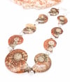 Fossil Ammonite and Electroplated Lava Necklace 