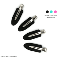 No Bend No Crease Hair Clips - Made from Rubber (Black 4 PACK) 