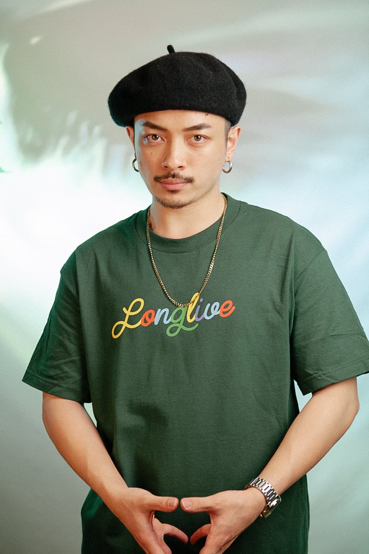 Image of Forest Green Long Live Noodle Tee