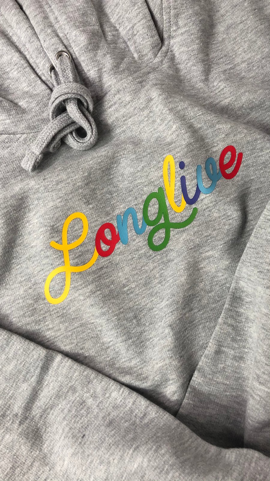 Image of Athletic Heather Long Live Noodle Pull Over Hoodie