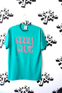 Image of stick to the script tee in teal