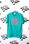 stick to the script tee in teal