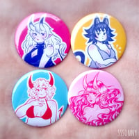 Image 1 of Monster Girl Buttons or Pocket Mirrors