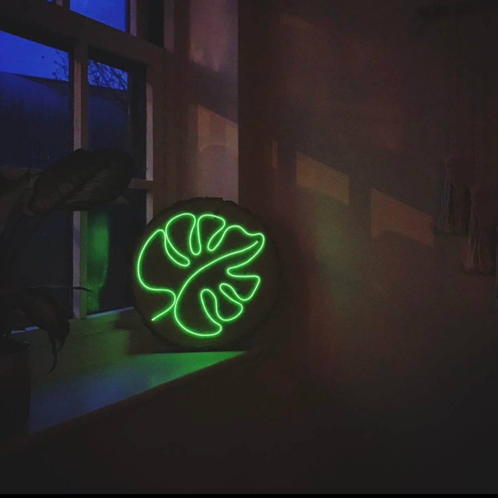 Image of Monstera neon effect light up sign 