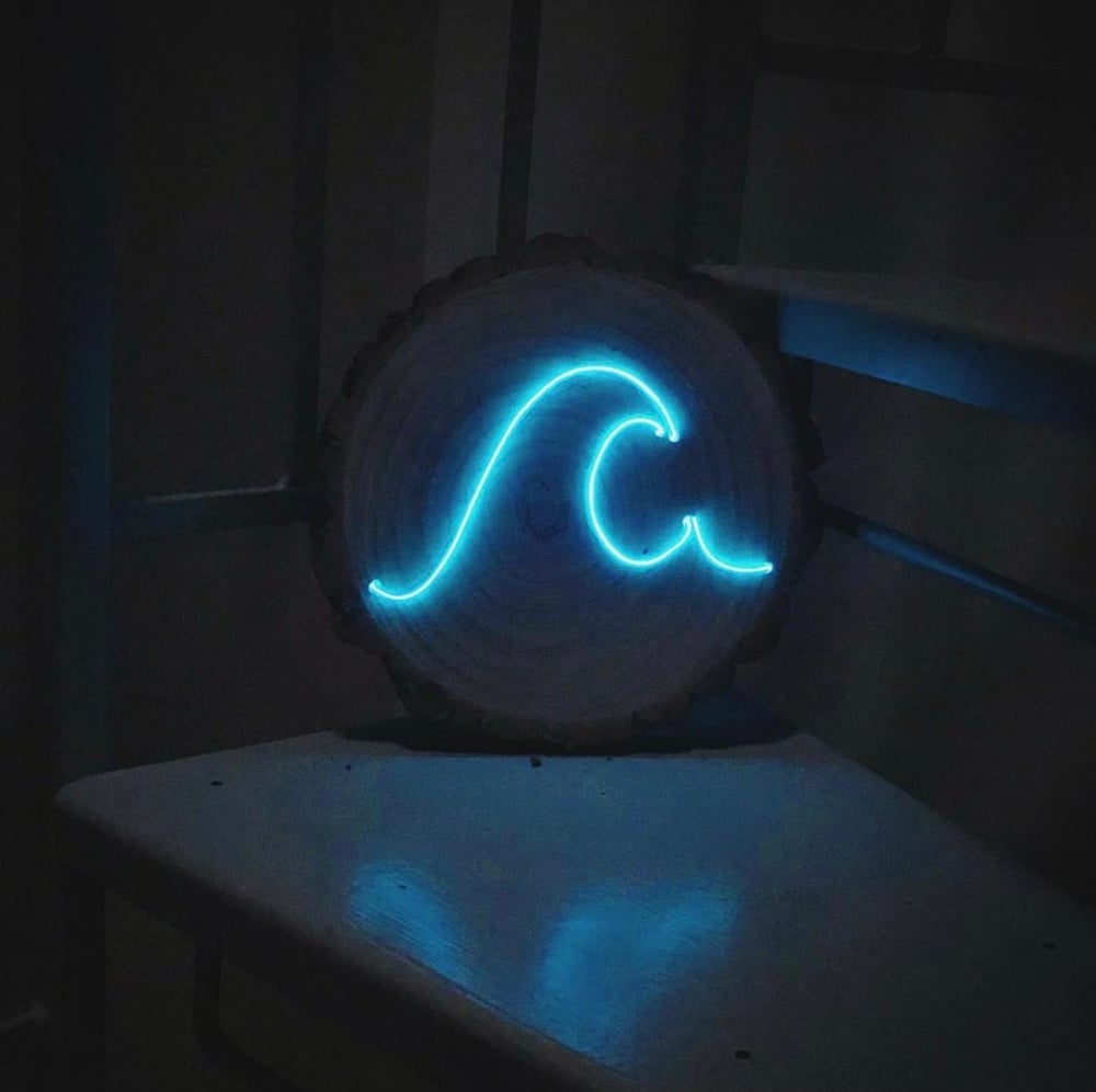 Image of Wave neon effect light up sign 