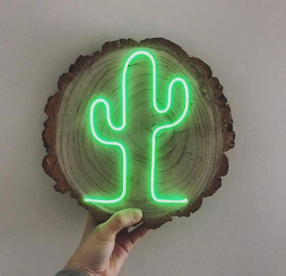 Image of Cactus light up neon sign