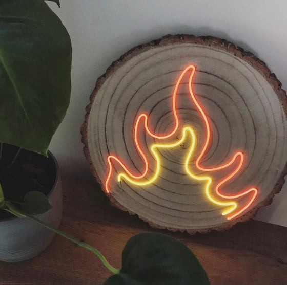 Image of Flames neon effect light up sign 