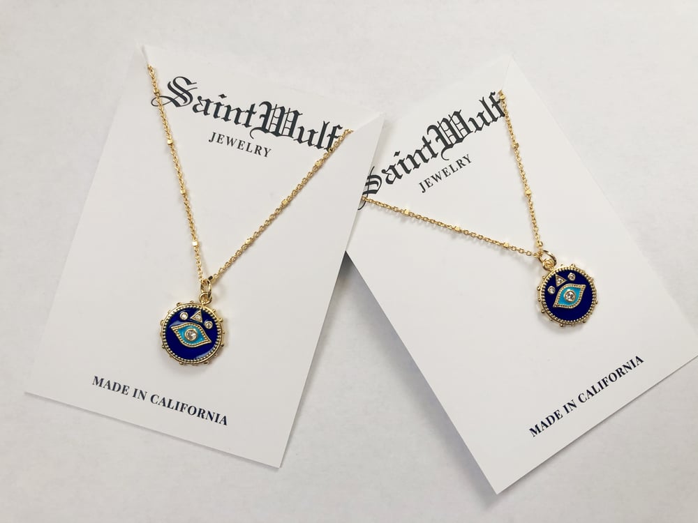 Image of “SAN” blue pendant evil eye necklace